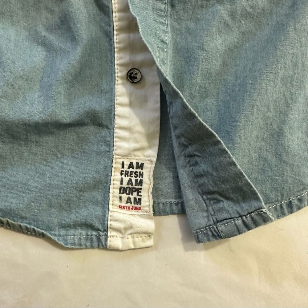 Sixth June bleached out denim chambray shirt - Picture 4 of 12